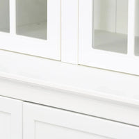 Vitrine haute de 75,25 po avec portes vitrées doubles, bahut de style traditionnel