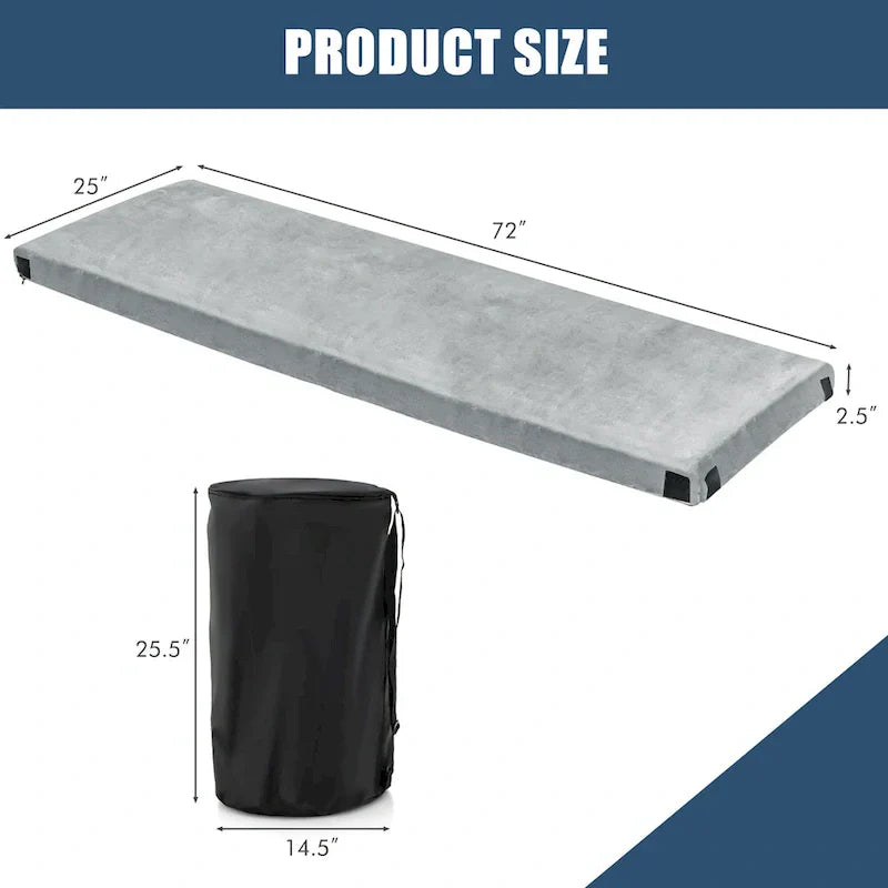Matelas de Voyage Léger Enroulable Gymax 72 pouces Portable en Mousse à Mémoire de Forme