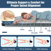 Matelas de Voyage Léger Enroulable Gymax 72 pouces Portable en Mousse à Mémoire de Forme