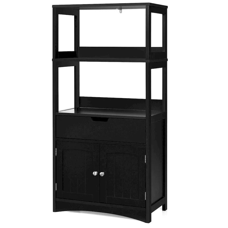 Armoire de rangement de salle de bain Gymax avec tiroir, étagère et placard, meuble sur pied - Voir détails