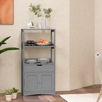 Meuble de rangement de salle de bain Gymax avec tiroir, étagère et armoire de sol - Voir détails