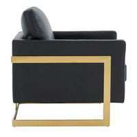Fauteuil en cuir Lincoln avec cadre doré, canapé simple moderne pour salon et chambre - 34