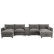 Canapé sectionnel modulable en forme de U 142 avec ottomans de rangement et console