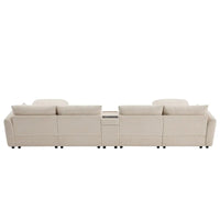 Canapé sectionnel modulable en forme de U 142 avec ottomans de rangement et console