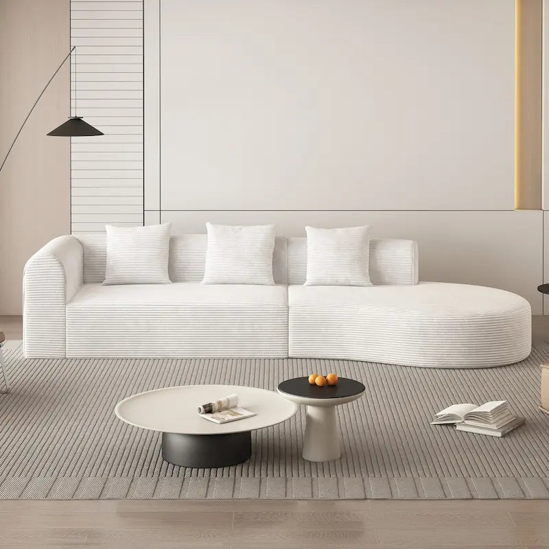 123.2 Sofa Sectionnel 4 Places Cloud en Velours Côtelé
