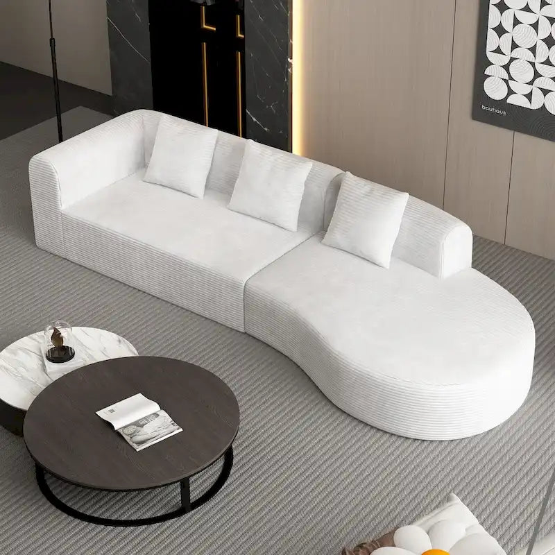 123.2 Sofa Sectionnel 4 Places Cloud en Velours Côtelé