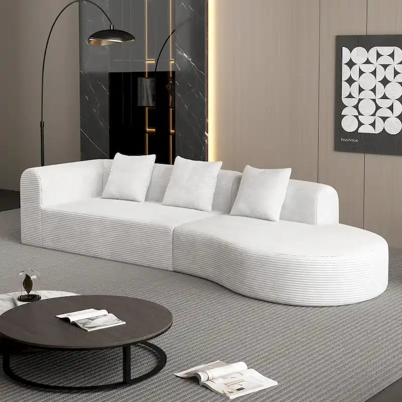 123.2 Sofa Sectionnel 4 Places Cloud en Velours Côtelé