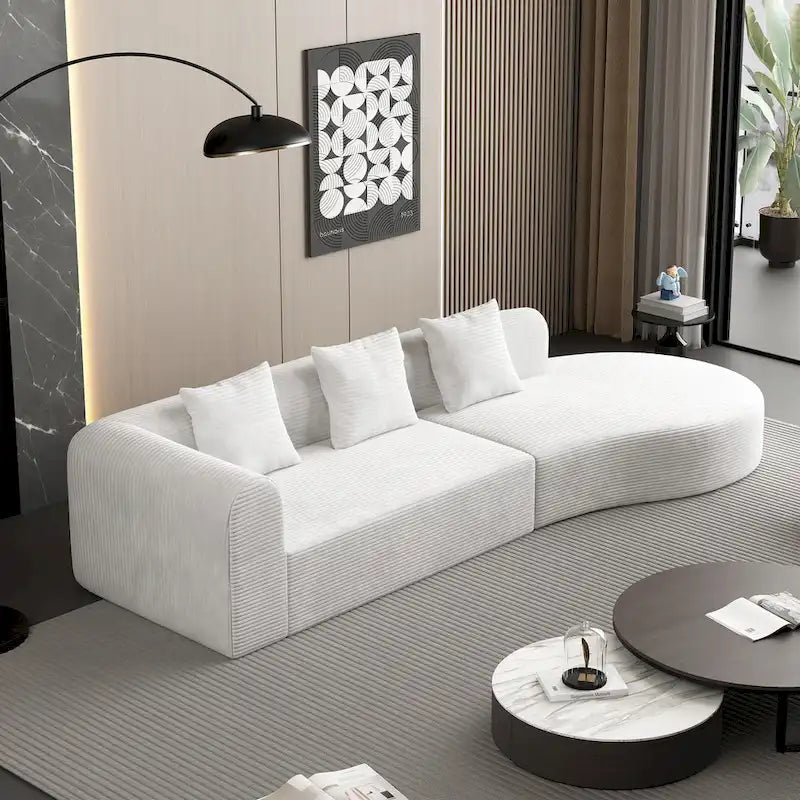 123.2 Sofa Sectionnel 4 Places Cloud en Velours Côtelé