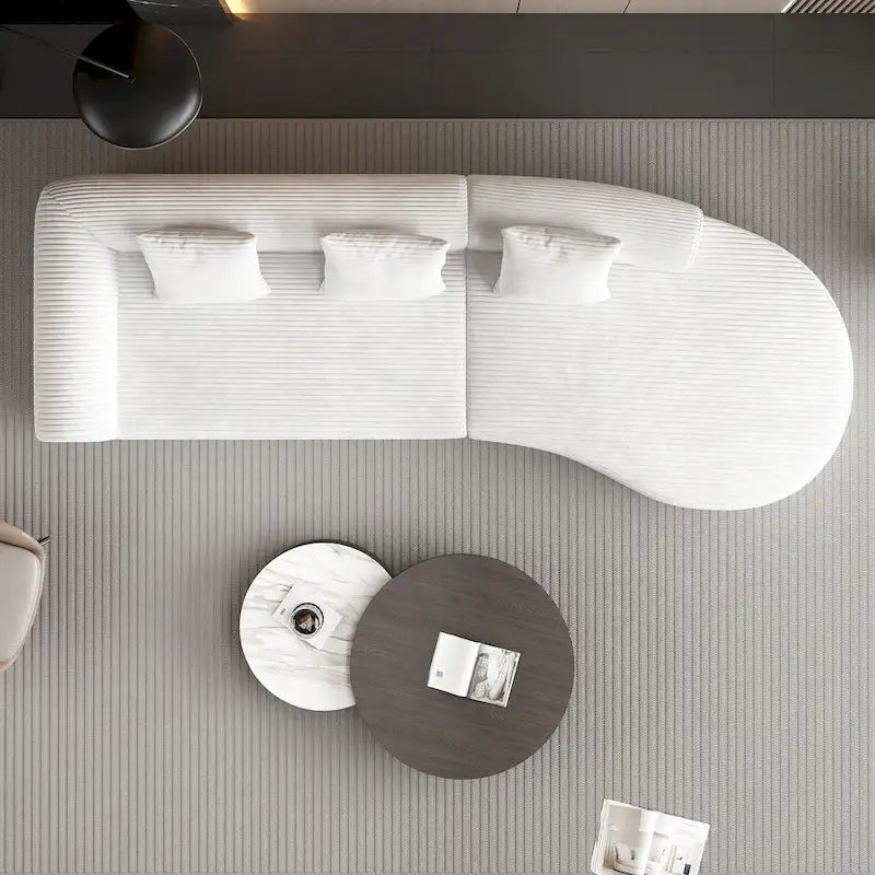 123.2 Sofa Sectionnel 4 Places Cloud en Velours Côtelé