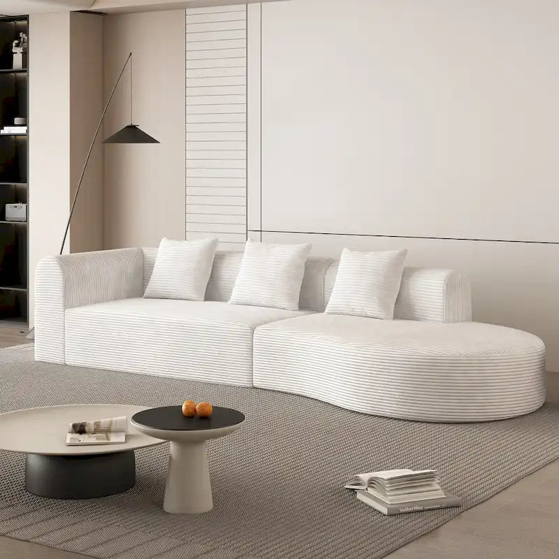 123.2 Sofa Sectionnel 4 Places Cloud en Velours Côtelé
