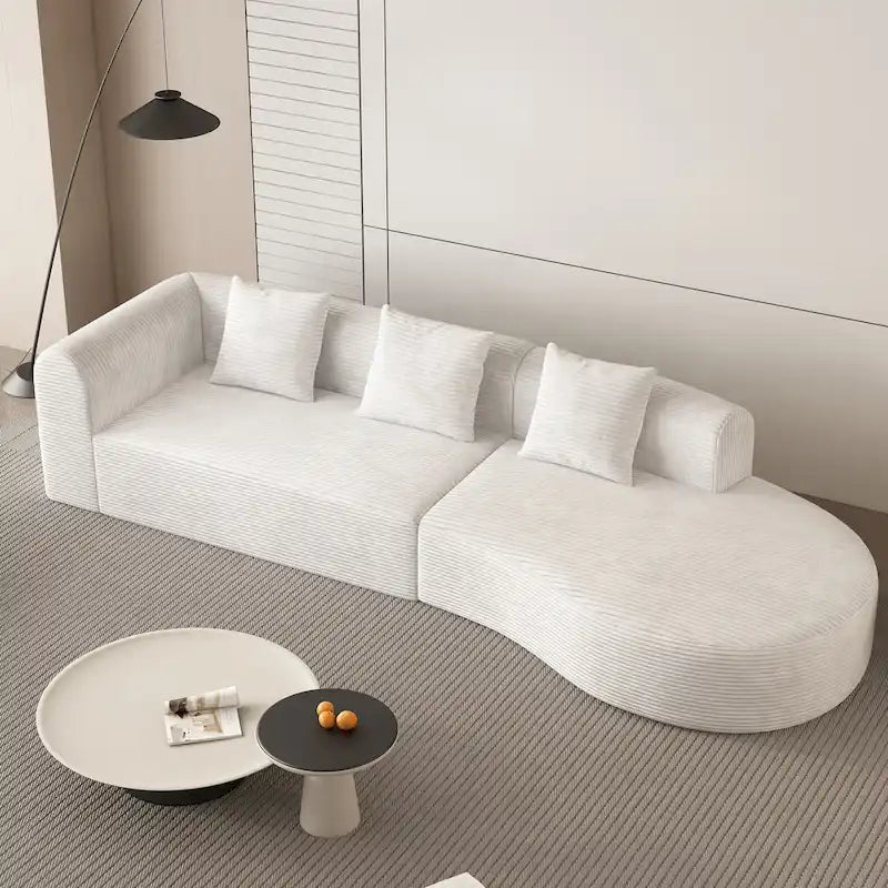 123.2 Sofa Sectionnel 4 Places Cloud en Velours Côtelé