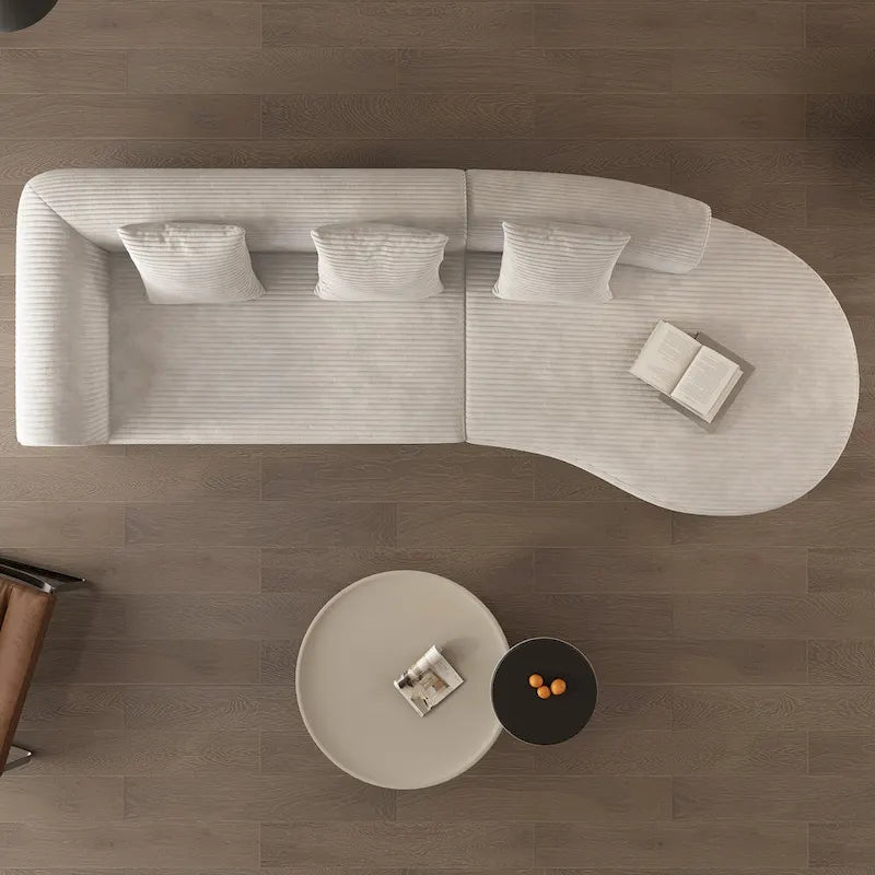 123.2 Sofa Sectionnel 4 Places Cloud en Velours Côtelé