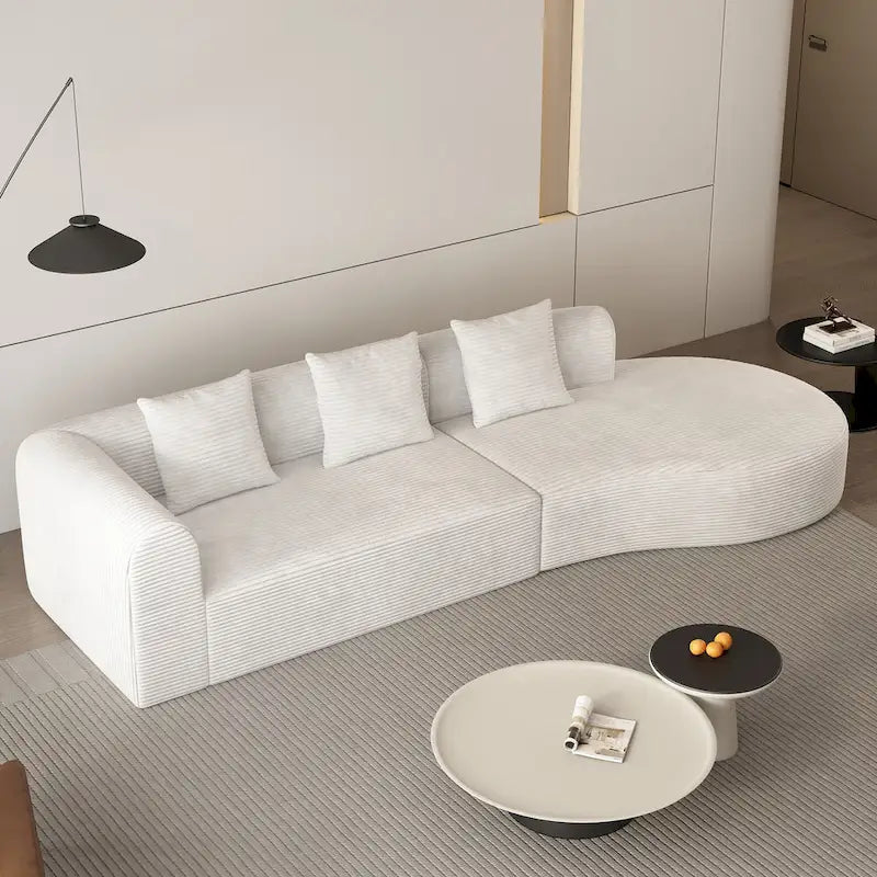 123.2 Sofa Sectionnel 4 Places Cloud en Velours Côtelé