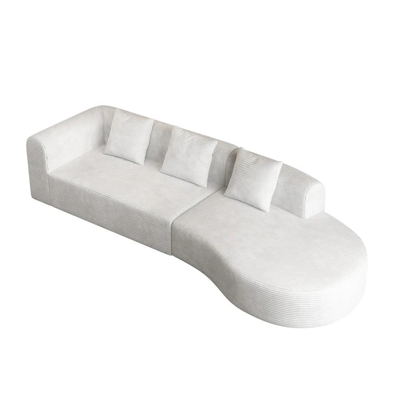 123.2 Sofa Sectionnel 4 Places Cloud en Velours Côtelé
