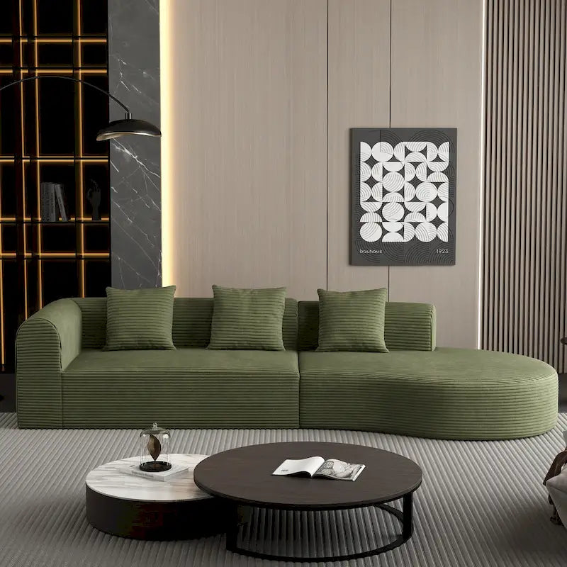 123.2 Sofa Sectionnel 4 Places Cloud en Velours Côtelé