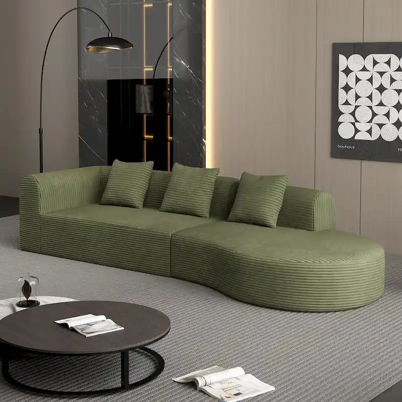 123.2 Sofa Sectionnel 4 Places Cloud en Velours Côtelé