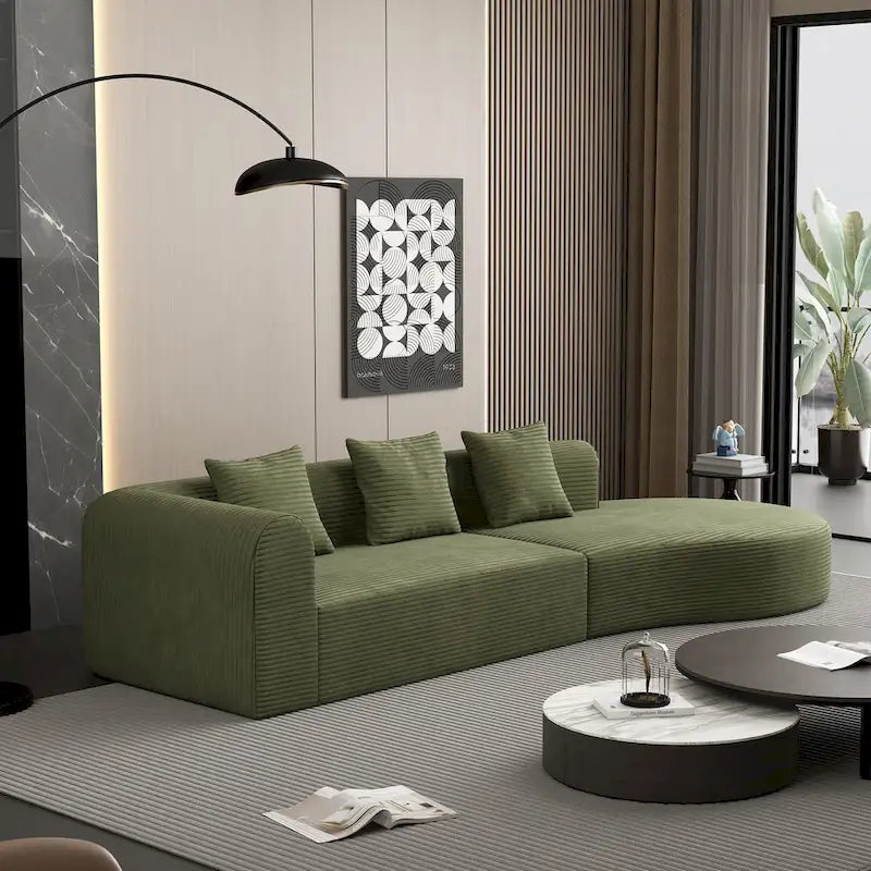 123.2 Sofa Sectionnel 4 Places Cloud en Velours Côtelé