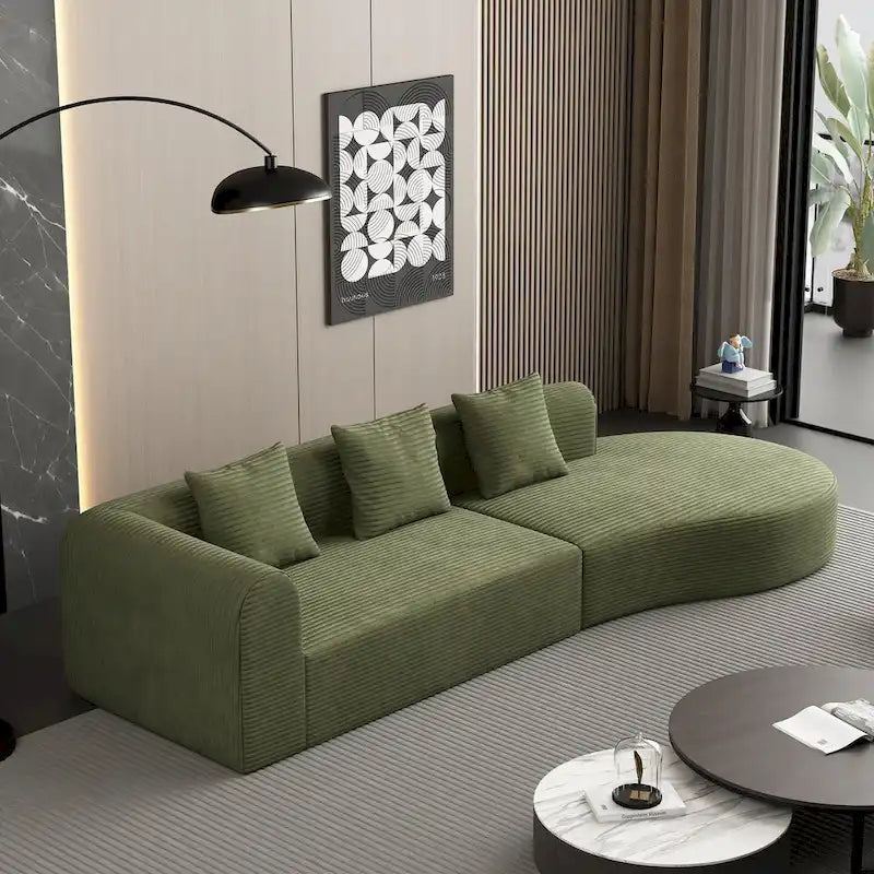 123.2 Sofa Sectionnel 4 Places Cloud en Velours Côtelé