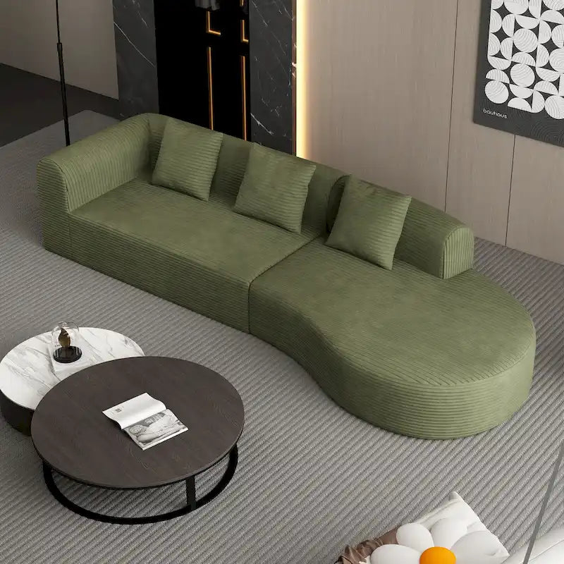 123.2 Sofa Sectionnel 4 Places Cloud en Velours Côtelé