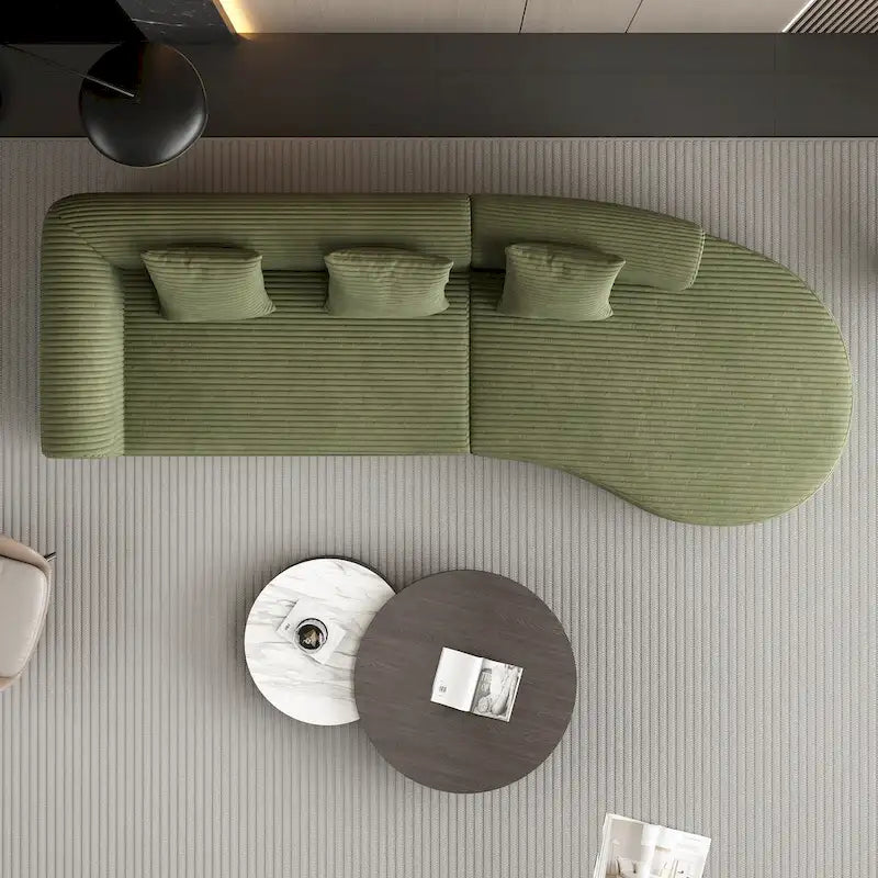 123.2 Sofa Sectionnel 4 Places Cloud en Velours Côtelé