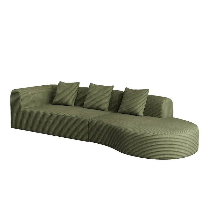 123.2 Sofa Sectionnel 4 Places Cloud en Velours Côtelé
