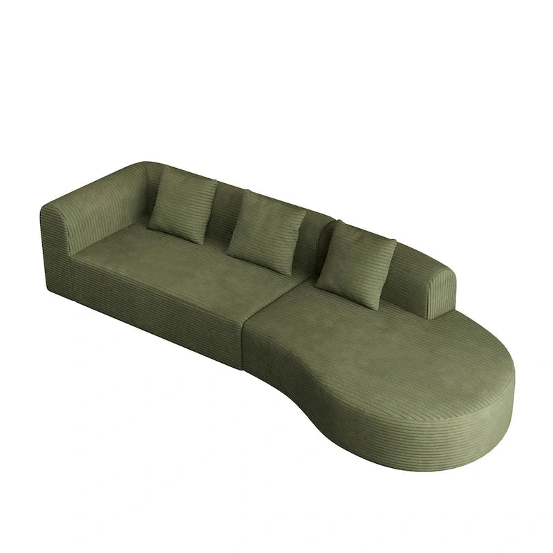 123.2 Sofa Sectionnel 4 Places Cloud en Velours Côtelé