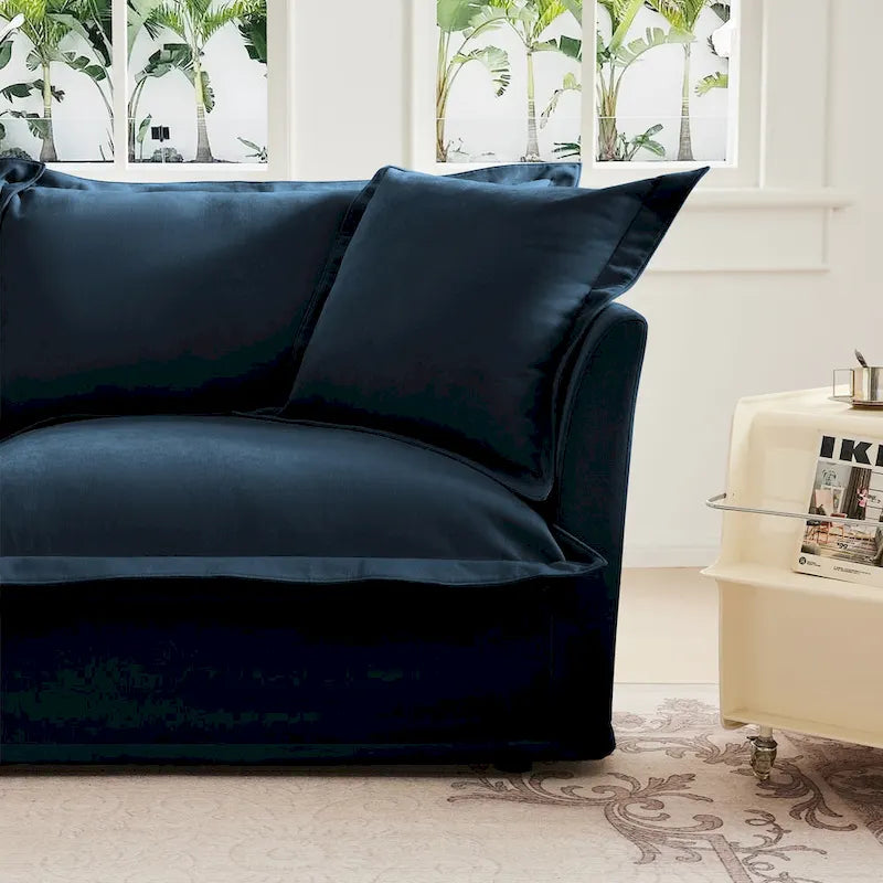 Canapé sectionnel 3 places en chenille 120 avec 3 ottomans