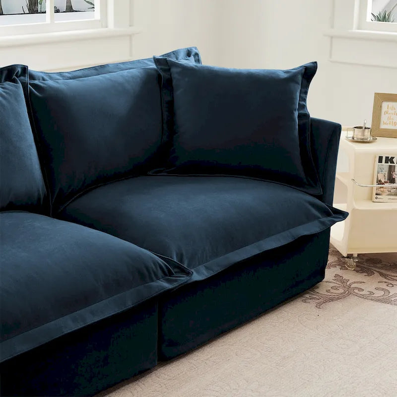 Canapé sectionnel 3 places en chenille 120 avec 3 ottomans