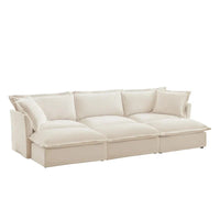 Canapé sectionnel 3 places en chenille 120 avec 3 ottomans