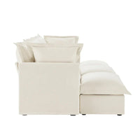 Canapé sectionnel 3 places en chenille 120 avec 3 ottomans