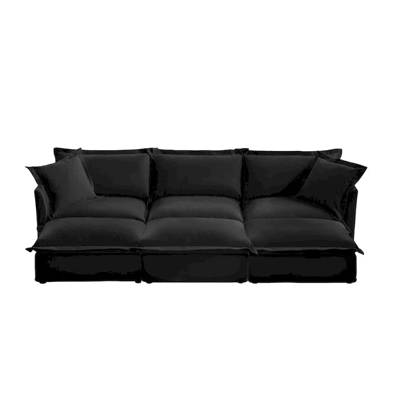 Canapé sectionnel 3 places en chenille 120 avec 3 ottomans