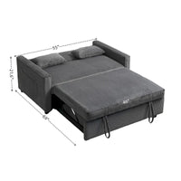 Canapé-lit 69" en velours côtelé avec dossier réglable et poche de rangement