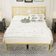 Cadre de lit plateforme Queen Size avec montants décoratifs, rangement sous le lit et sans besoin de sommier tapissier