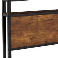 Lit plateforme moderne King Size en métal avec tête de lit en bois et lumières LED pour chambre à coucher