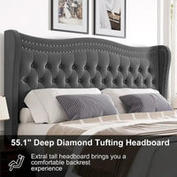 Lit plateforme en velours de style moderne avec tête de lit rembourrée pour chambre à coucher