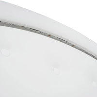 Lit double rembourré blanc avec tête de lit capitonnée, LED et 2 tiroirs