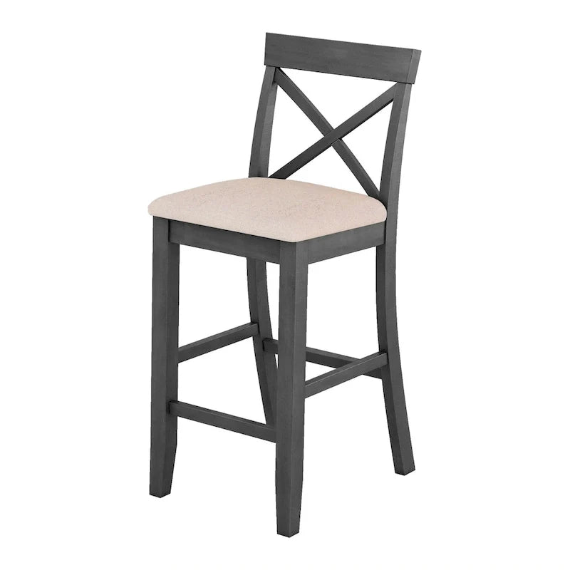 Ensemble de salle à manger 3 pièces style ferme avec table rectangulaire et 2 chaises