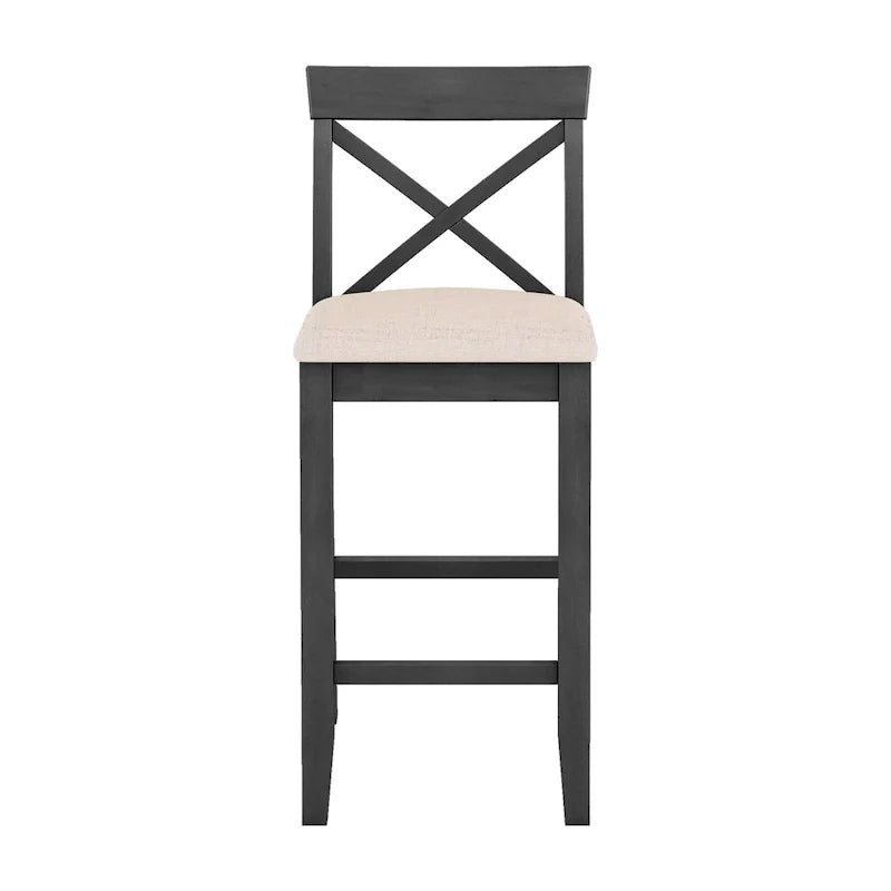 Ensemble de salle à manger 3 pièces style ferme avec table rectangulaire et 2 chaises