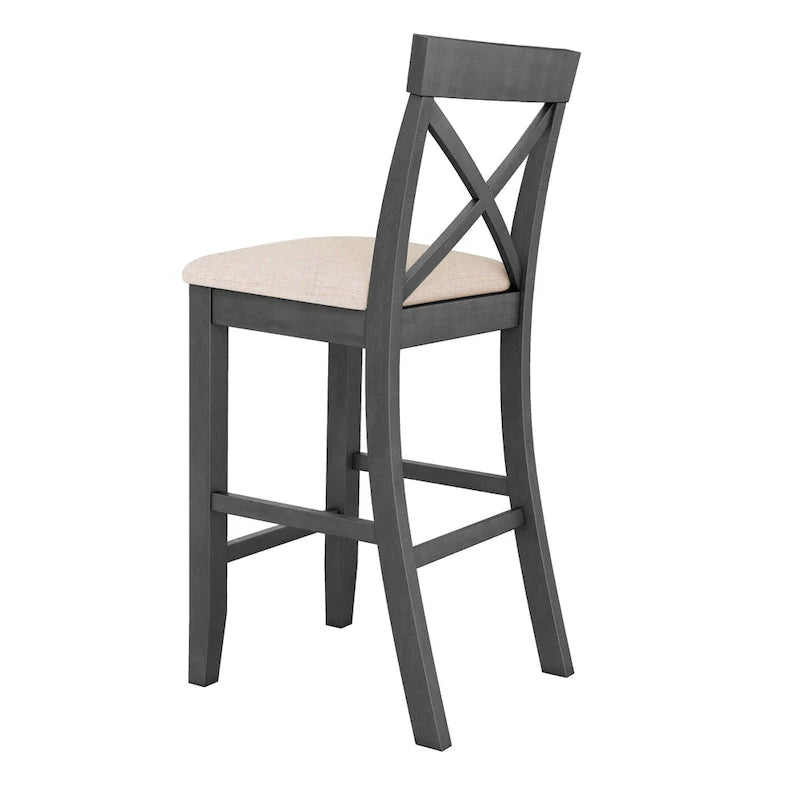 Ensemble de salle à manger 3 pièces style ferme avec table rectangulaire et 2 chaises