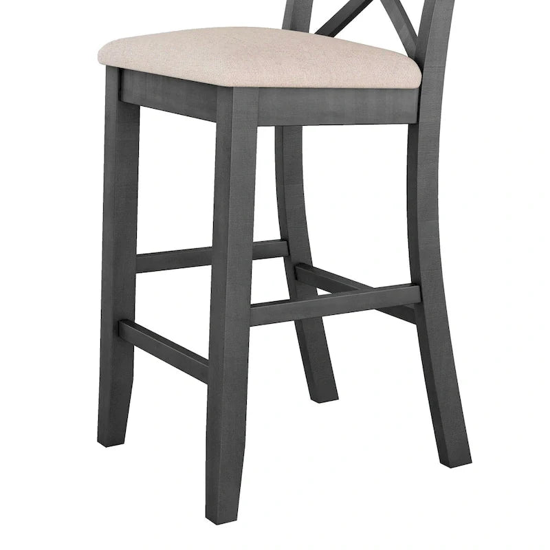 Ensemble de salle à manger 3 pièces style ferme avec table rectangulaire et 2 chaises