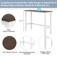 Ensemble de salle à manger 3 pièces style ferme avec table rectangulaire et 2 chaises