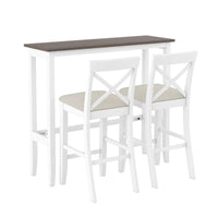 Ensemble de salle à manger 3 pièces style ferme avec table rectangulaire et 2 chaises