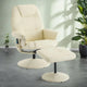 Fauteuil de Massage Inclinable Pivotant 360° en Cuir PU avec Pouf, Assise Massante et Chauffante, Dossier Réglable 140°