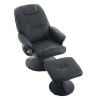 Fauteuil de Massage Inclinable Pivotant 360° en Cuir PU avec Pouf, Assise Massante et Chauffante, Dossier Réglable 140°