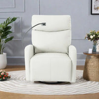 Fauteuil Inclinable Pivotant Électrique en PU avec Rotation 270°, Inclinaison Électrique 95-160° et Double Port USB - Capacité 330lb