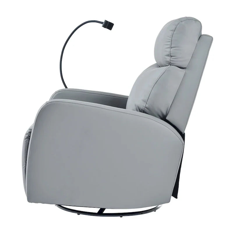 Fauteuil Inclinable Pivotant Électrique en PU avec Rotation 270°, Inclinaison Électrique 95-160° et Double Port USB - Capacité 330lb