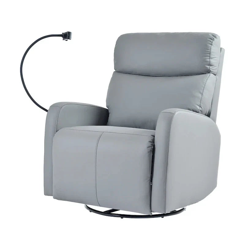Fauteuil Inclinable Pivotant Électrique en PU avec Rotation 270°, Inclinaison Électrique 95-160° et Double Port USB - Capacité 330lb