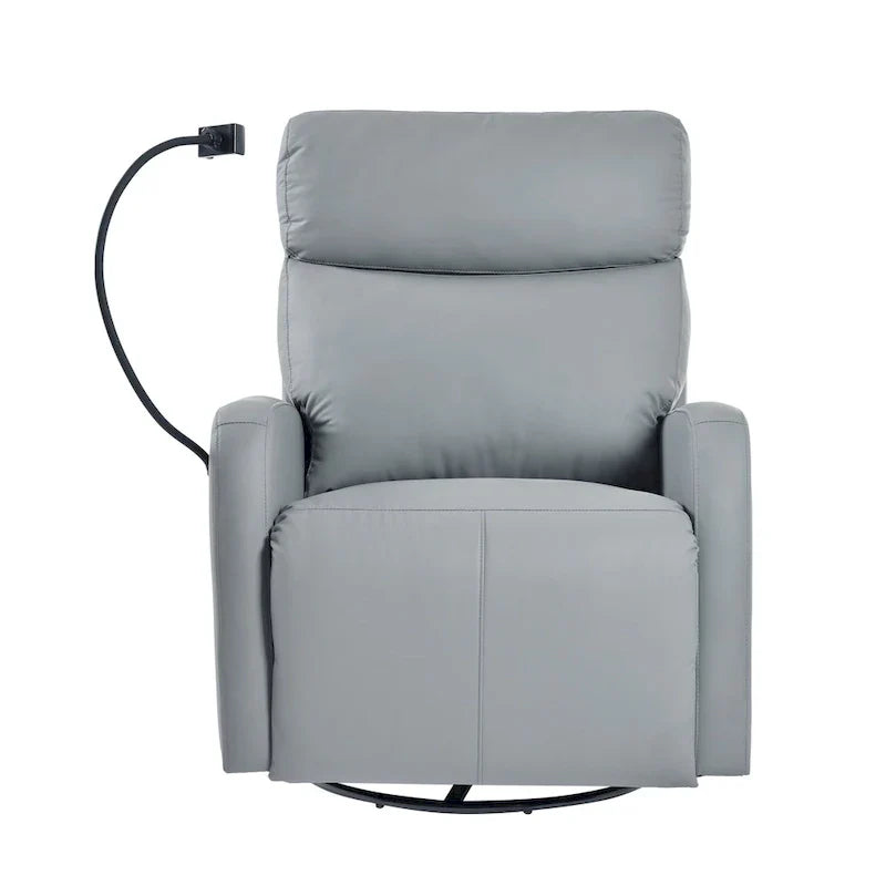 Fauteuil Inclinable Pivotant Électrique en PU avec Rotation 270°, Inclinaison Électrique 95-160° et Double Port USB - Capacité 330lb