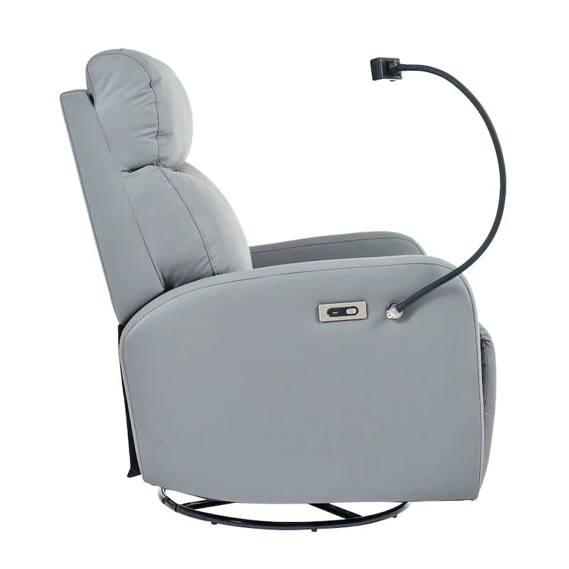 Fauteuil Inclinable Pivotant Électrique en PU avec Rotation 270°, Inclinaison Électrique 95-160° et Double Port USB - Capacité 330lb