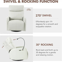 Fauteuil Inclinable Pivotant Électrique en PU avec Rotation 270°, Inclinaison Électrique 95-160° et Double Port USB - Capacité 330lb